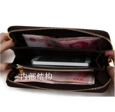 

New fashion women/men genuine leather good quality zippy wallet with Box and dust bags free shipping
