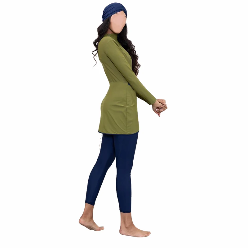 Хаофан Мусульманский купальник женский скромный лоскутный хиджаб с длинными