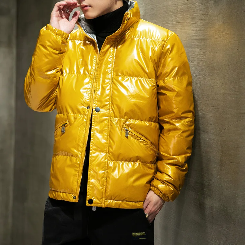 Winter Men's Jacket Casual Warm Thick Coat Fashionable Hooded Parkas Men's Clothing Loose Windproof  waterproof Shiny Jacket