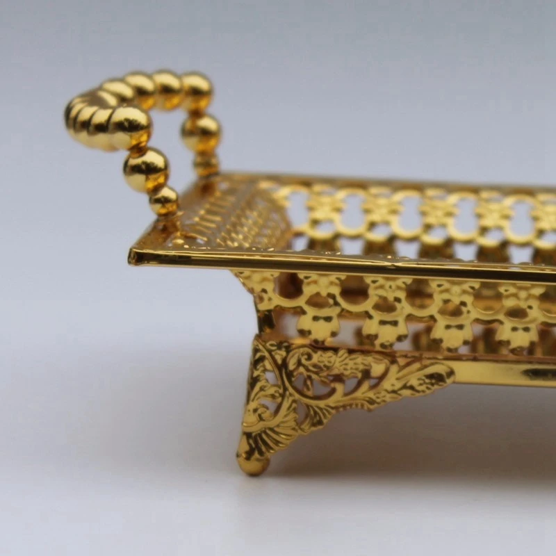 

European Delicate Fruit Plate, Luxury Gold Tray, Fruit Plate, Home Cake Tray