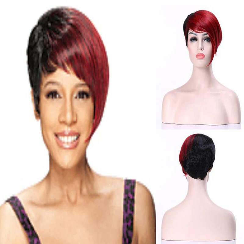 HAIRJOY красочные челки короткие прямые термостойкие синтетические волосы женский