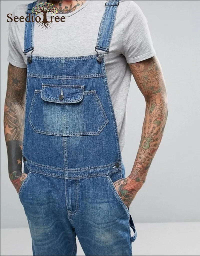 Casual Men's Jeans Straight  Overalls Slim Denim Trousers