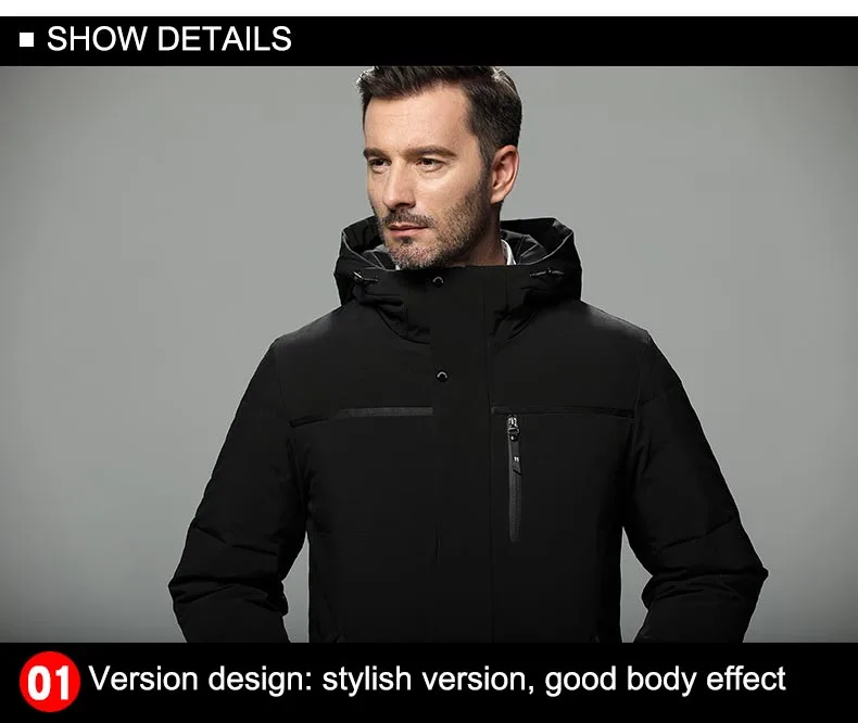 Новинка, белая куртка на утином пуху, пальто для мужчин, зимнее повседневное толстое теплое хлопковое длинное пальто с капюшоном для мужчин, Doudoune Homme