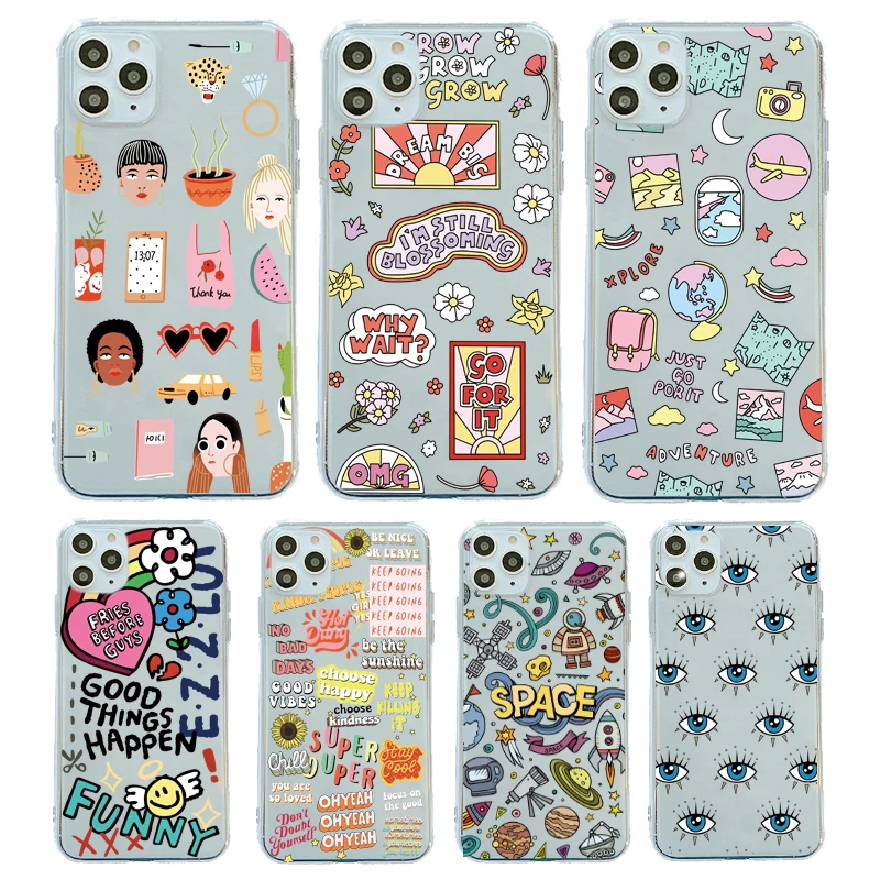 funny cute cartoon label pattern phone case for xiaomi poco x3 mi 11 note 10 9 9t lite for redmi note 7 8 9 10 pro 8t 9s 9t capa free global shipping