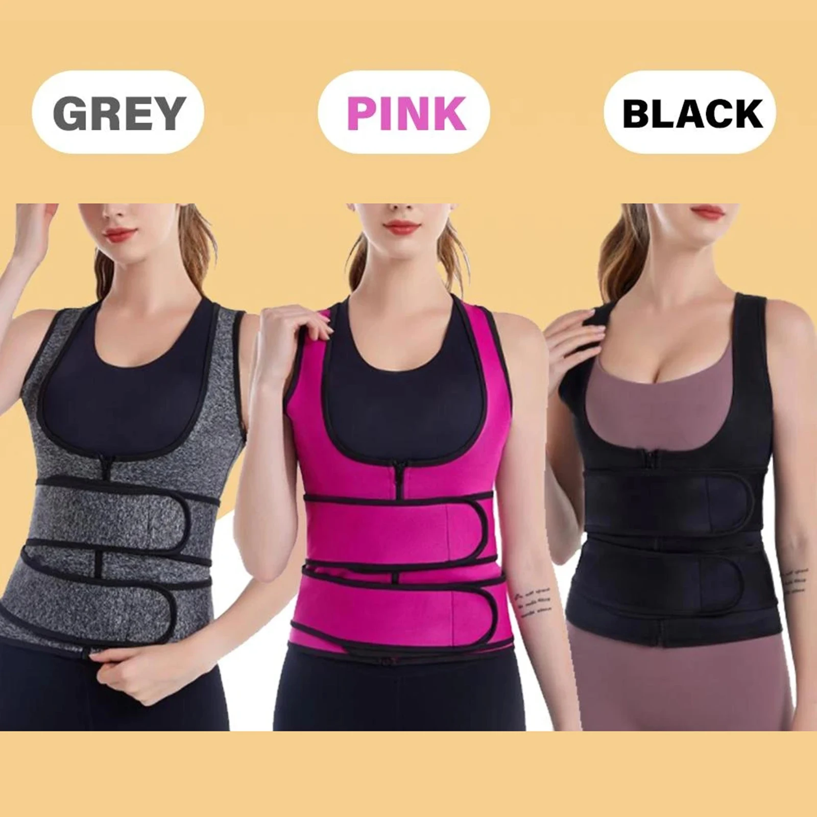 

2-in-1 Bust Lifter & Waist Shaper Adjustable Hook-and-loop Zipper Closure Women Shapewear ALS88