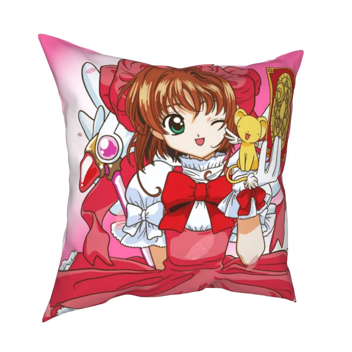 

Cardcaptor Sakura наволочка с аниме, чехол для подушки, подарок, милый чехол для подушки Sakura Kinomoto Keroberos японская манга, домашняя наволочка 40x40 см