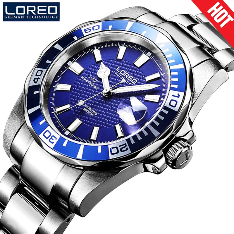 Новые фирменные мужские часы LOREO Luxruy модные водонепроницаемые с сапфировым