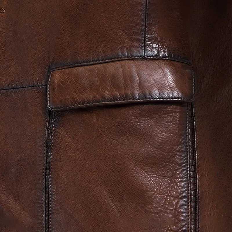 

Men's Genuine Leather Jacket Real Sheepskin Fashion Moto Jacket Bomber Coat Autumn Spring Biker Outerwear S8659