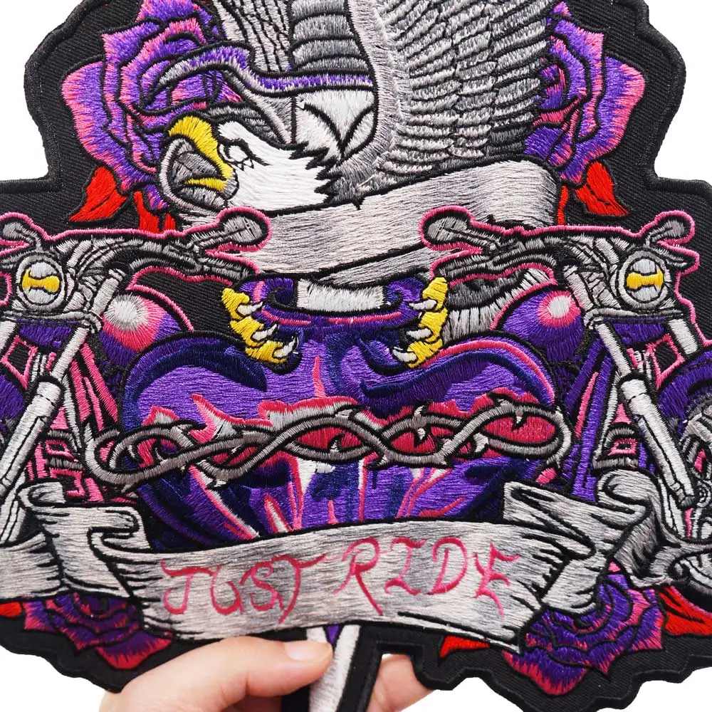 Просто Ездить большие женские байкерские мотоциклетные вышитые панковские