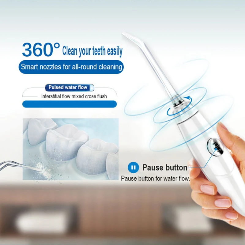 

Professional Oral Irrigator Water USB Rechargeable Jet Water Tank Waterproof Teeth Cleaner Hygiene Dental Flosser Water Flossing