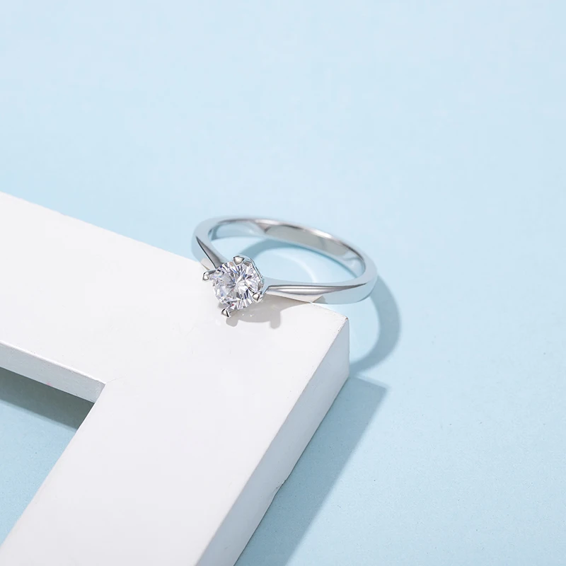 AINUOSHI кольцо из стерлингового серебра 925 пробы 0.5ct классический стиль