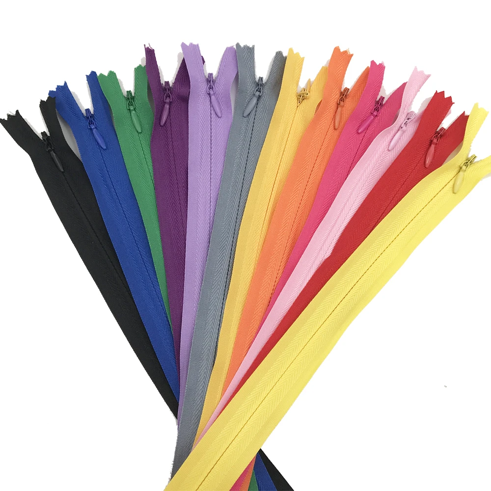 

10pcs #3 Invisible Nylon Coil Zippers Hidden Zippers for Tailor Sewing Crafts, 25 Assorted Colors