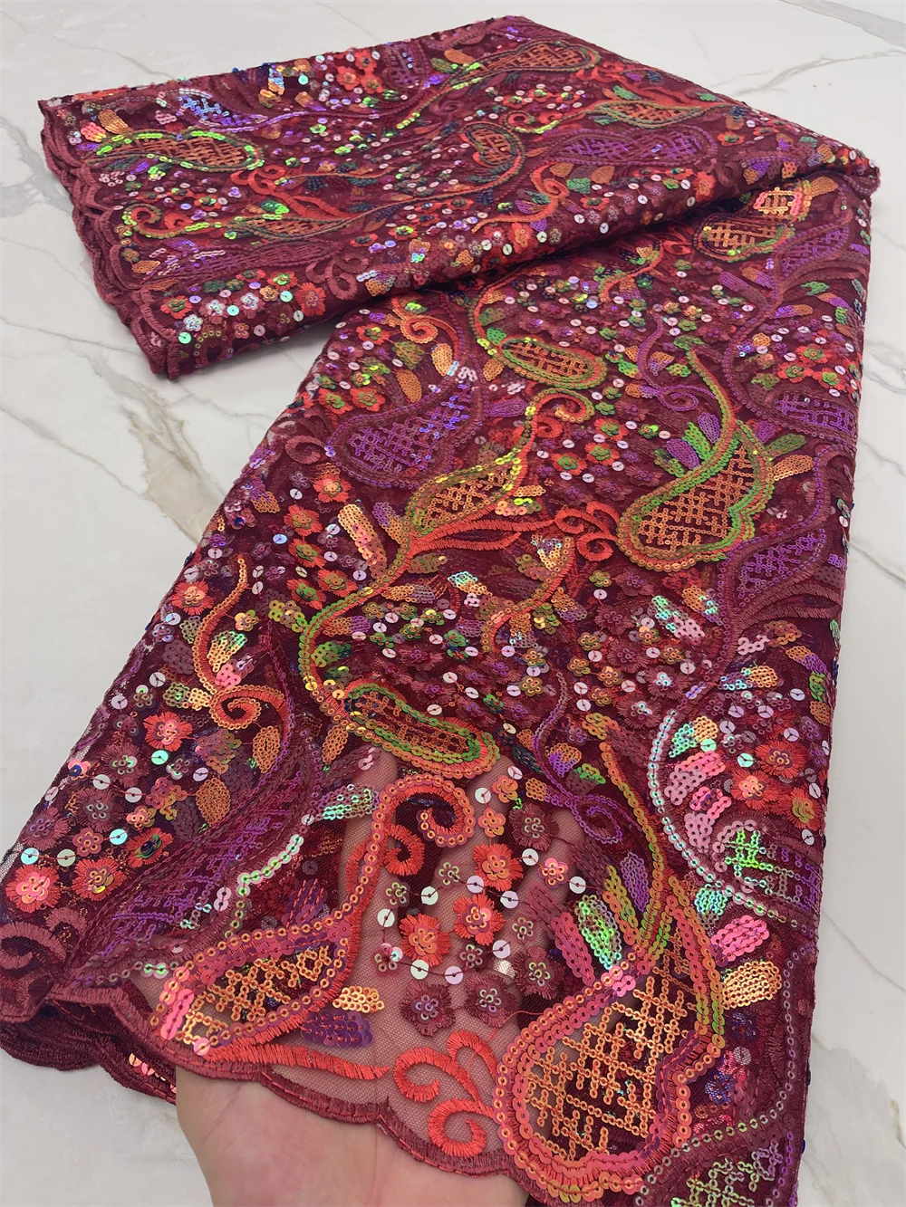 

2021 Высококачественная африканская кружевная ткань с блестками и вышивкой, нигерийский тюль, бархатная кружевная ткань для свадебного шить...