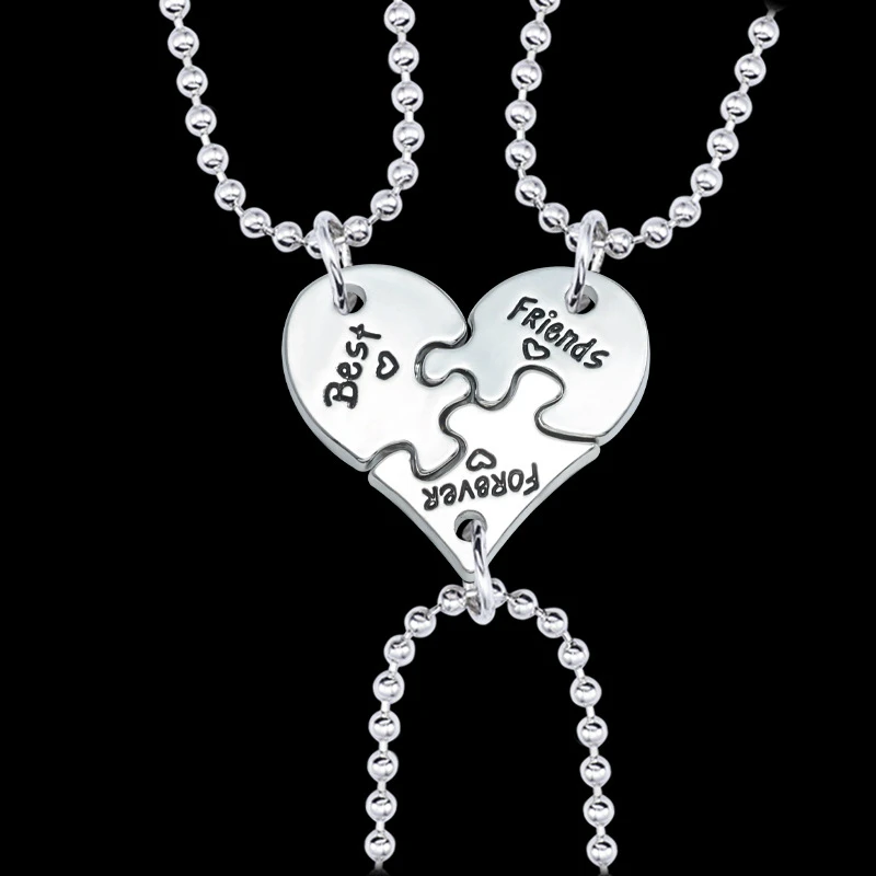 3 шт./компл. ожерелье сестры подвеска в виде сердца подарок на день рождения для