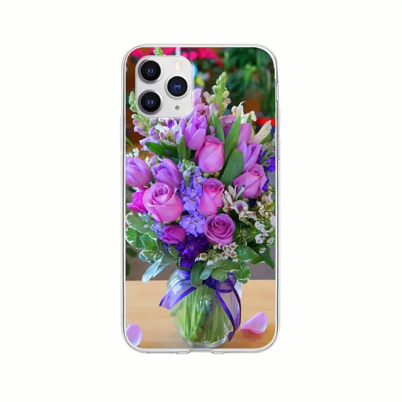

New Products Pink Purple Peony Flower Vase Transparent Cell Phone Case Clear Cover For Honor 8X 10i 20i 20 Lite