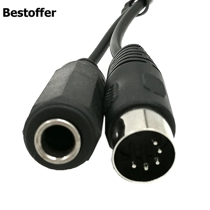

MIDI Keyboard 5Pin Din Male to Monoprice 6.35mm Female TRS Stereo Audio Extension Cable 0.3m