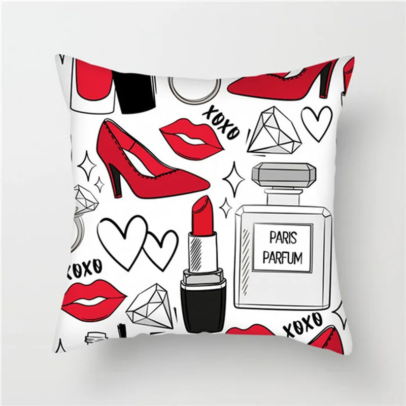 Fuwatacchi Помада Макияж ручная роспись наволочка для подушки флакон духов дивана