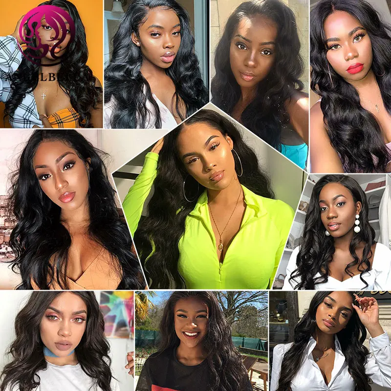 

Angelbella Body Wave Brazilian Remy Hair Lace Frontal Wig 13X4 Pre Plucked Front Lace Wig 4X4 Closure Wig For Black Women