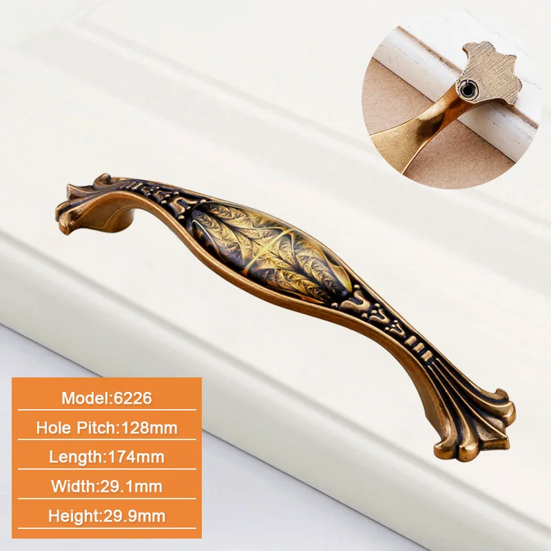 Ручка для мебели антикварная ручка 96/128/192 мм шкафа ручки ящиков фурнитура из