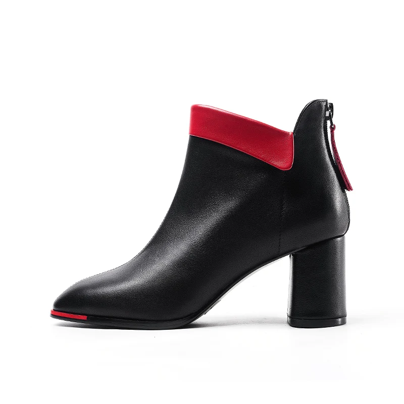 Женские ботильоны из натуральной кожи с круглым носком|Женские полусапожки| |