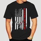 Футболка с графическим принтом для мужчин и женщин, трёхслойная футболка с флагом США и надписью уничтожитель демонов, Chevrolet Corvette, черный темно-синий цвет