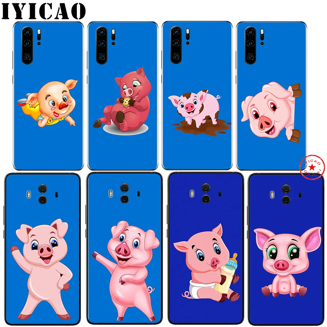IYICAO милое голубое платье с изображением свинки мягкий чехол для huawei Honor 20 10 9 9X 8X 8C