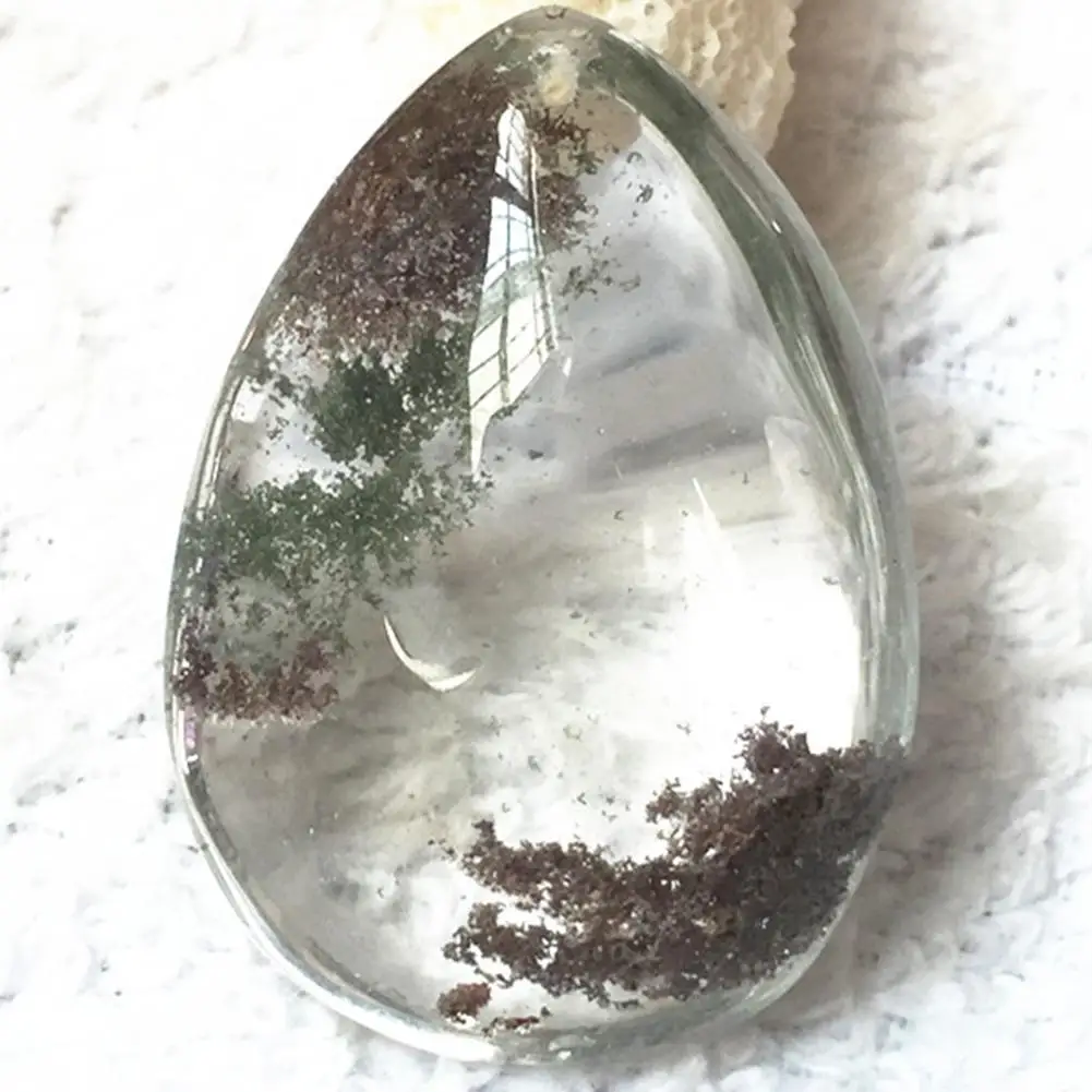 Stone Pendant Natural Ghost Phantom Quartz Crystal Gem Specimen Hand-polished Process With 100% Fluorite | Дом и сад