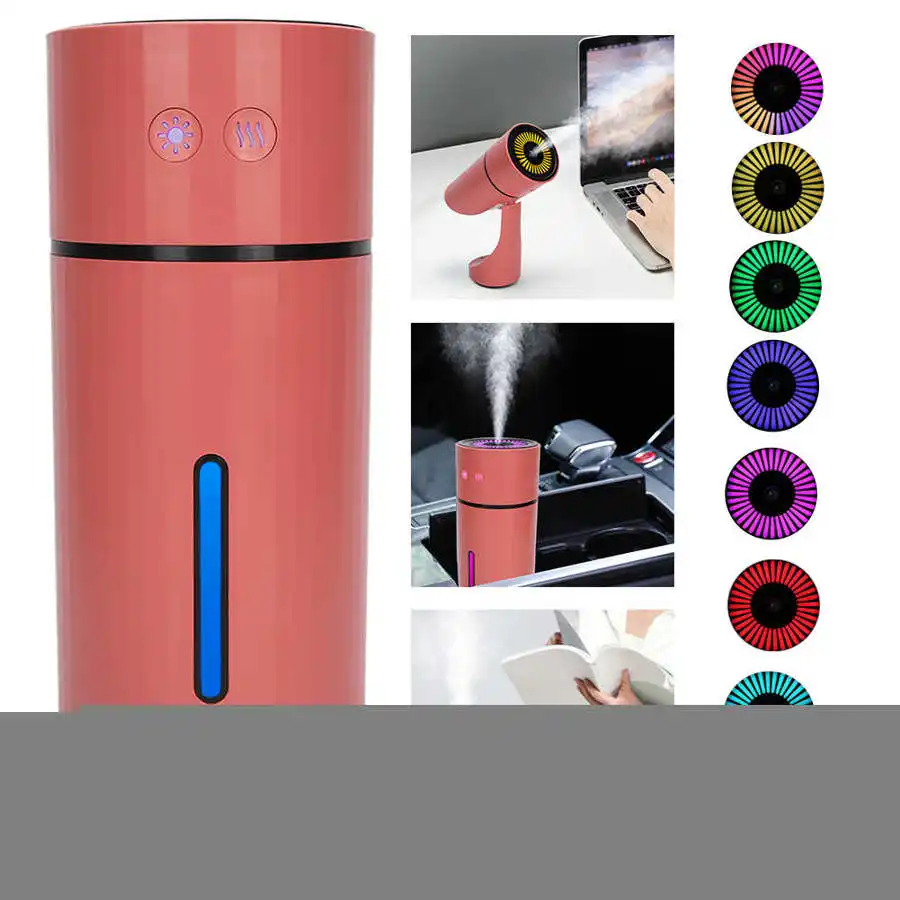 

Professional Air Humidifier USB Charging Desktop Portable Mini Car Humidifier Battery Type Coral Color Makeup Kit Full