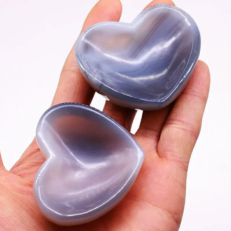 

1pcs heart shaped natural agate stone bowl for home decoration