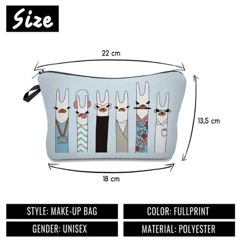 Милый рисунок Альпака косметический Органайзер Сумка многофункциональная