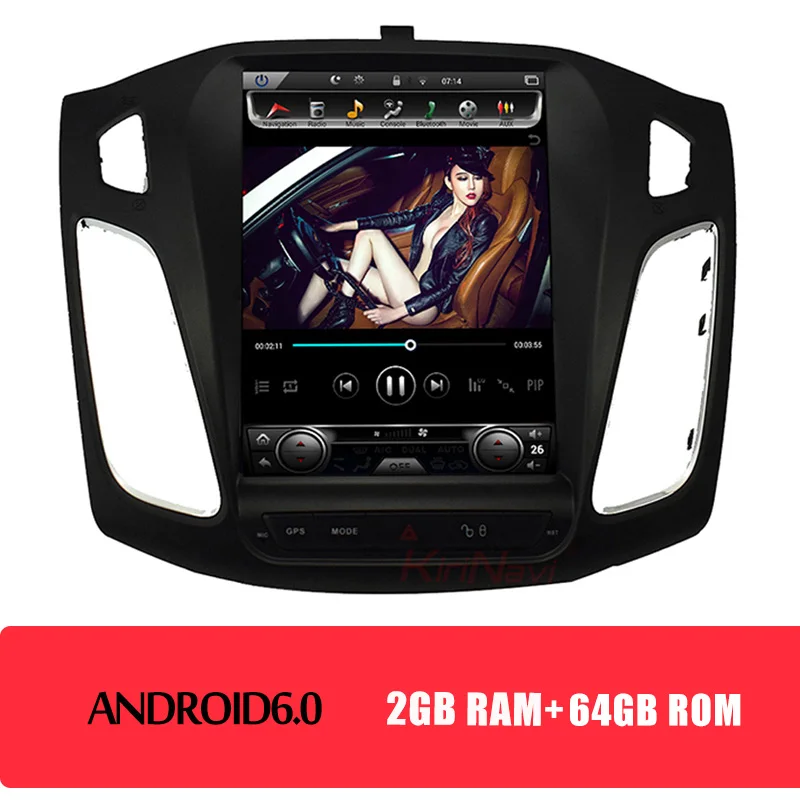 Android Car Radio KiriNavi вертикальный экран Tesla стиль 10," Android 8,1 автомобильный Радио gps навигация для Ford Focus DVD Автомобильный плеер 2012 - Цвет: Android Car Radio