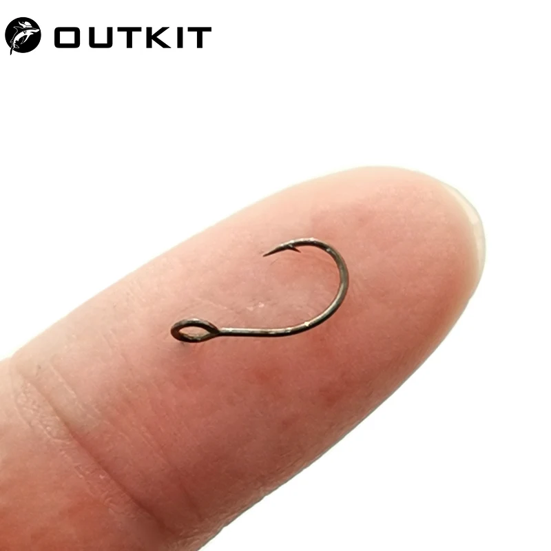 OUTKIT 10 шт. Размер 6#-12# для рыболовной приманки джиг ложка крючок Одиночная рыба приманка крючок встроенный крючок Большой Глаз острый Высокоуглеродистая сталь