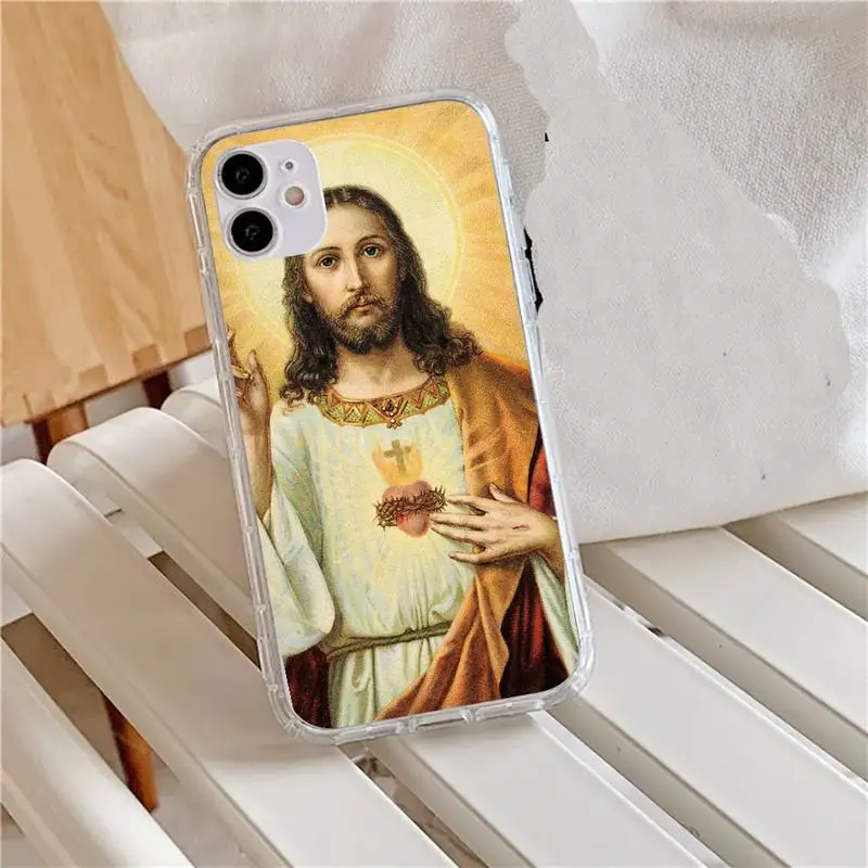 

Christ jesus cross Phone Case Transparent for iPhone 11 12 mini pro XS MAX 8 7 6 6S Plus X 5S SE 2020 XR