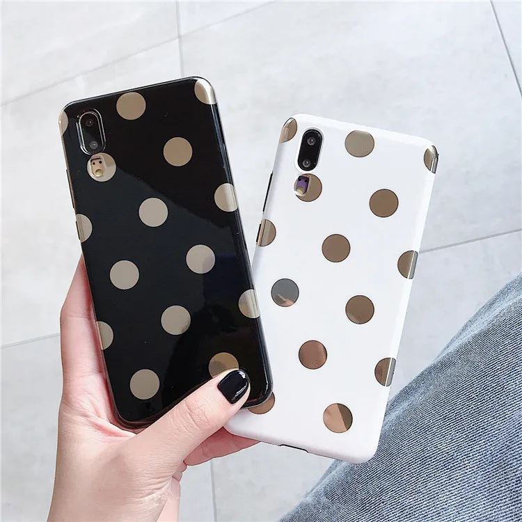 Глянцевый Золотой волнистый чехол для телефона huawei P20 P10 Pro mate 10 20 Lite Dots Honor 9 NOVA 2S 3 3E