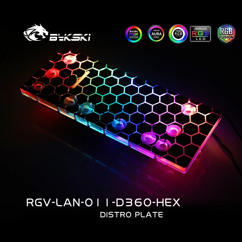 Online BYKSKI Acryl Bord Wasser Kanal Lösung Verwenden Für LIAN LI O11 Dynamische Fall Für CPU Und GPU Block / 3PIN RGB / Combo DDC Pumpe