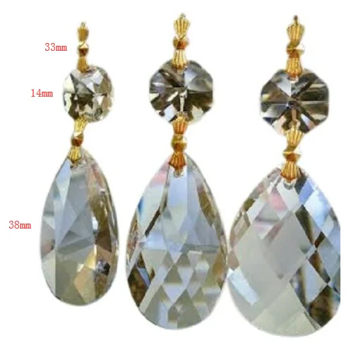 

21pc Set Clear Lead Crystal Teardrop Ornaments Chandelier Crystals Pendants