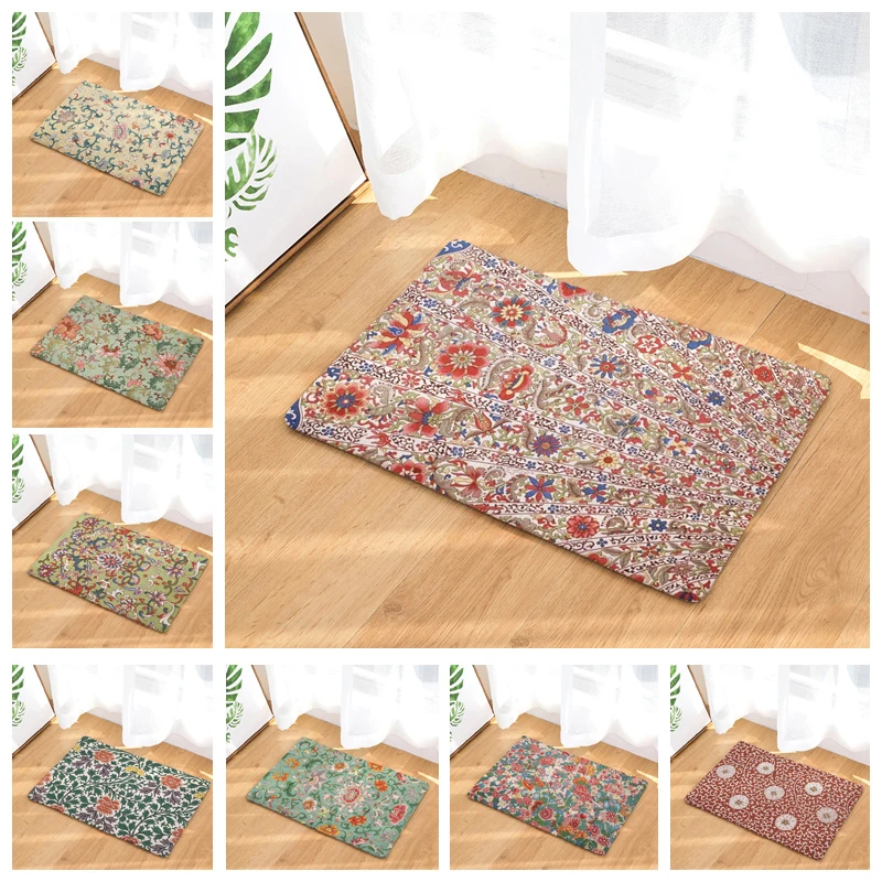 

Living Room Doormats Colorful Flowers Mandala Anti-Slip Home Decorative Kitchen Floor Carpet Entrance Mat in Hallway