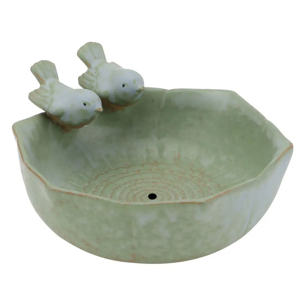 

Ceramic Bird Bowl Adornment European Style Decorative Crafts Tray with Hole