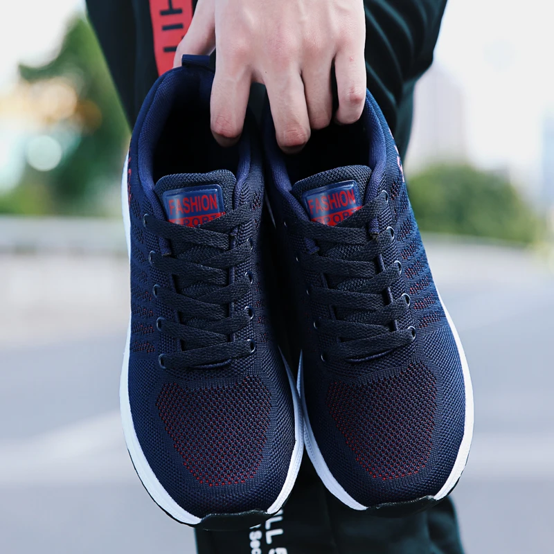 zapatillas Men Tennis Shoes Sneakers Breathable Mesh Outdoor Lace-up Athletic Shoes Wear-resistant Sport Shoes Chaussure Homme