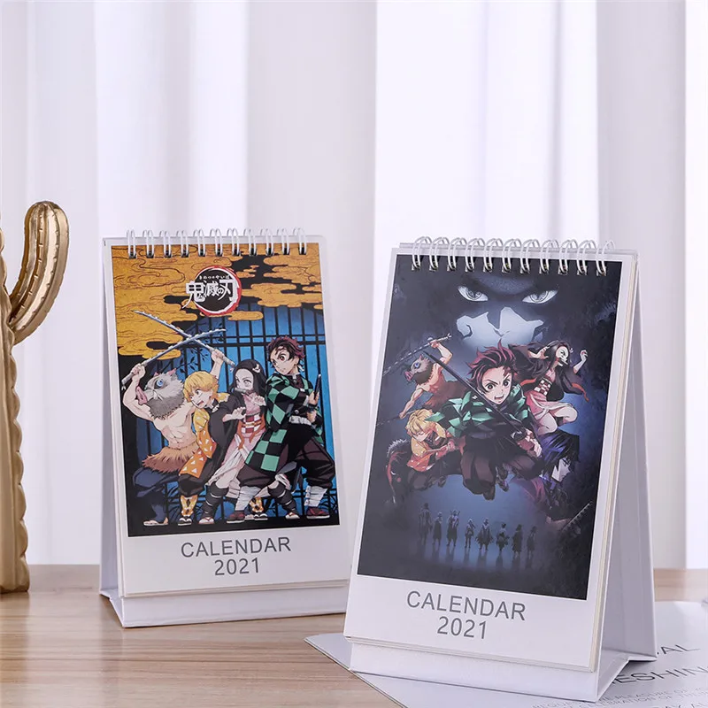 

2021 Demon Slayer Ghost Blade Calendar Kamado Tanjirou Kamado Nezuko Notepad Calendar Desk Decor Gifts for Anime Hobbies