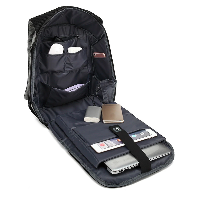 Мужской деловой рюкзак с защитой от кражи и USB-зарядкой водонепроницаемый