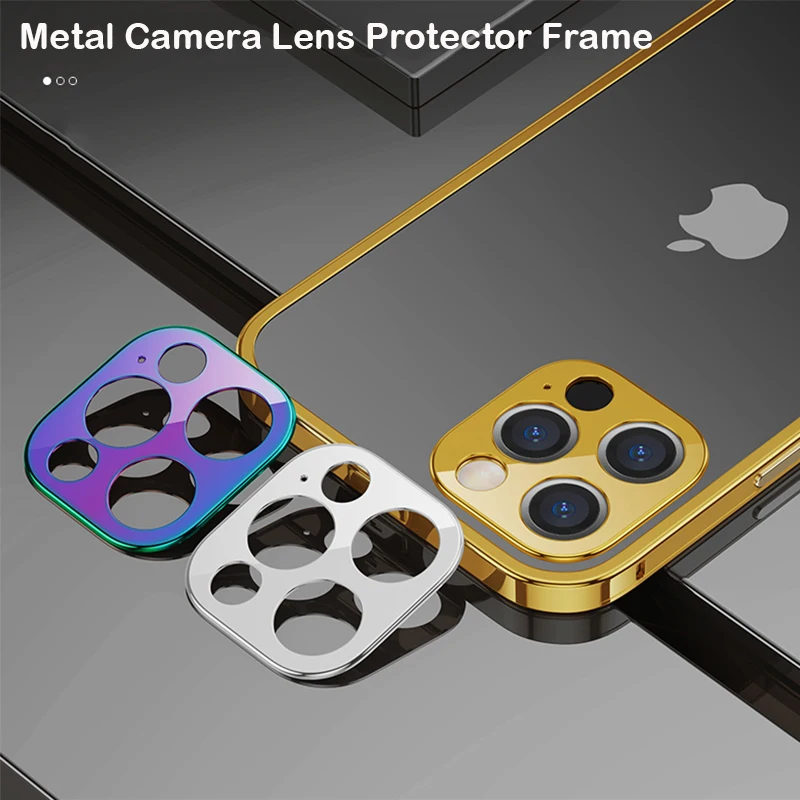 Shockproof Metal Bumper Phone Case For iPhone 12 Pro MAX 13 Mini 11 14 Plus Coque Plating Aluminium Frame Camera Protector Cover