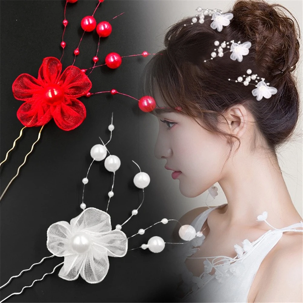 1 шт. ручной работы Свадебные украшения для волос u образный Заколки белого и