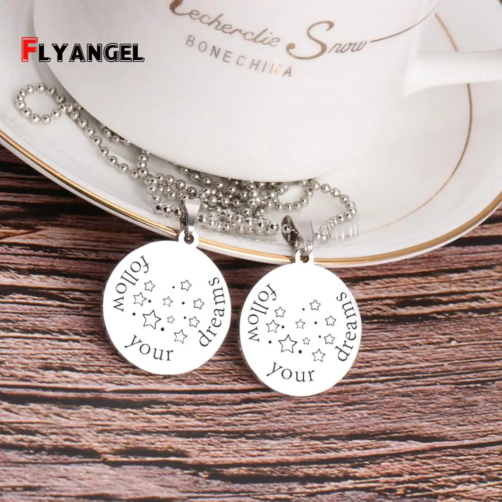 Вдохновляющее ожерелье с гравировкой маленькая звезда кулон надписи Следуйте