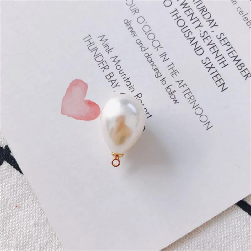 

10pcs/lot Beige ABS Imitation Pearl Pendant Wholesale Connector Diy jewelry making pendant accessories
