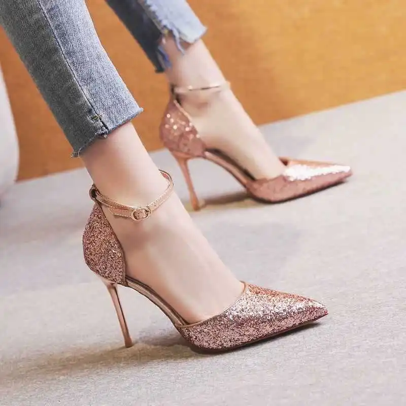 

Hot Brand Prom Woman Heels Sandalias Women shoes Hollow Pointed Toe Pumps