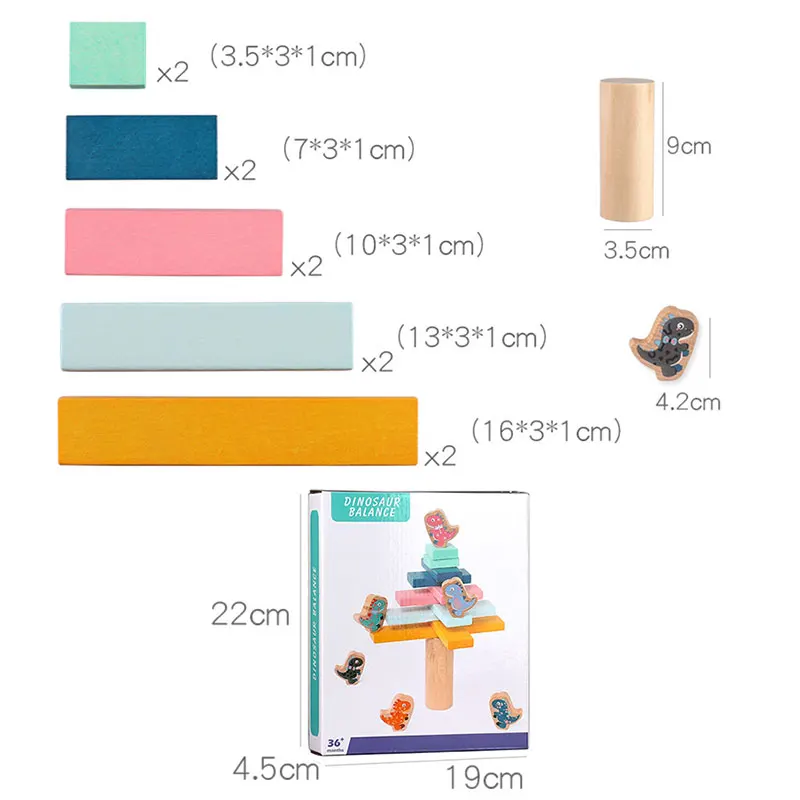 

Early childhood education wooden building blocks toy dinosaur toys children toys stepped blocks creative stacking