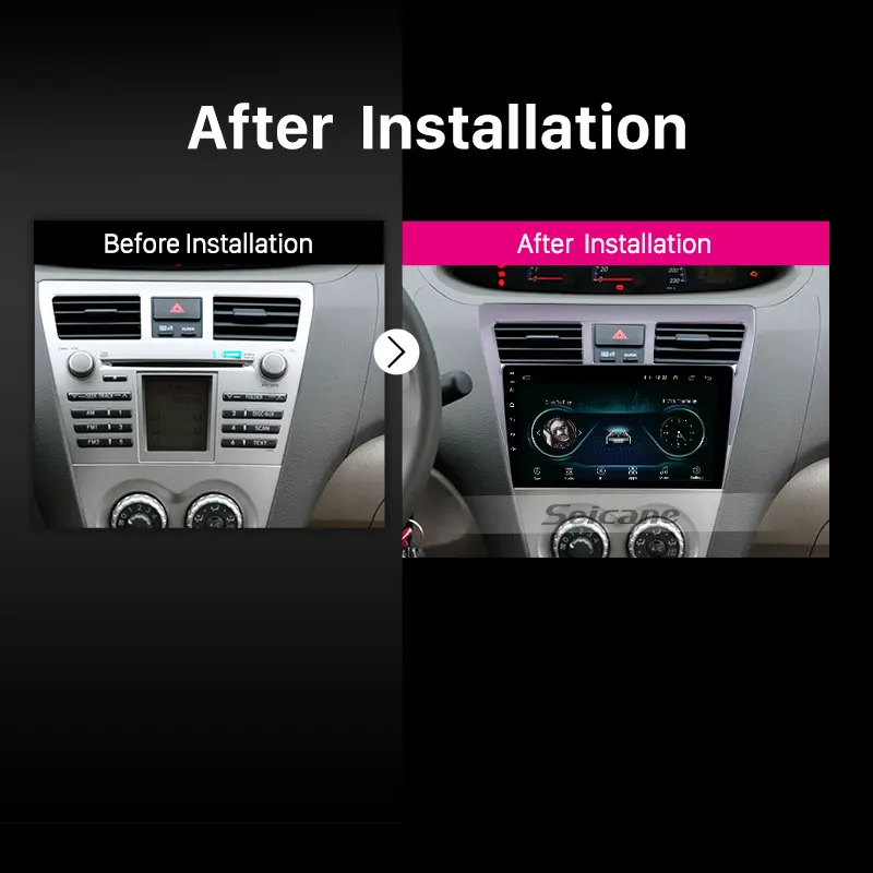 Автомагнитола Seicane 9 &quotдля Toyota VIOS автомагнитола с экраном дюймов на Android 2007 2008 2009