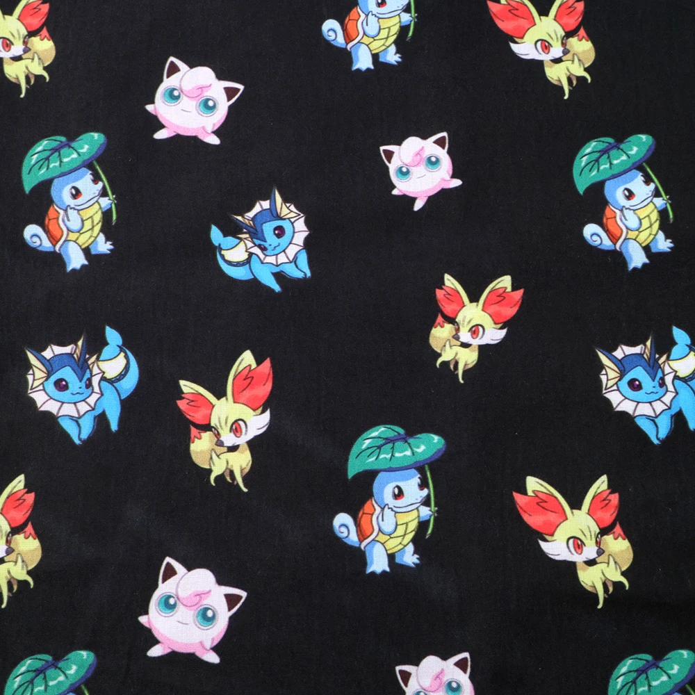 Половинная ткань из полиэстера и хлопка с японским мультяшным принтом для детей