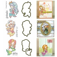 baby mermaid clear stamp set and coordinating die cuts little mermaid girls stamps for diy scrapbooking card making 2021 new